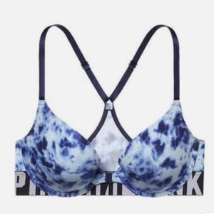 PINK By Victoria's Tie-Dye Logo Racerback Push-Up Bra (32D)